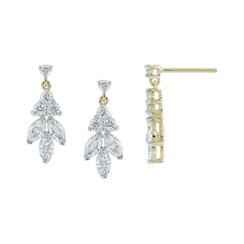 עגיל תלוי מוט פרפר