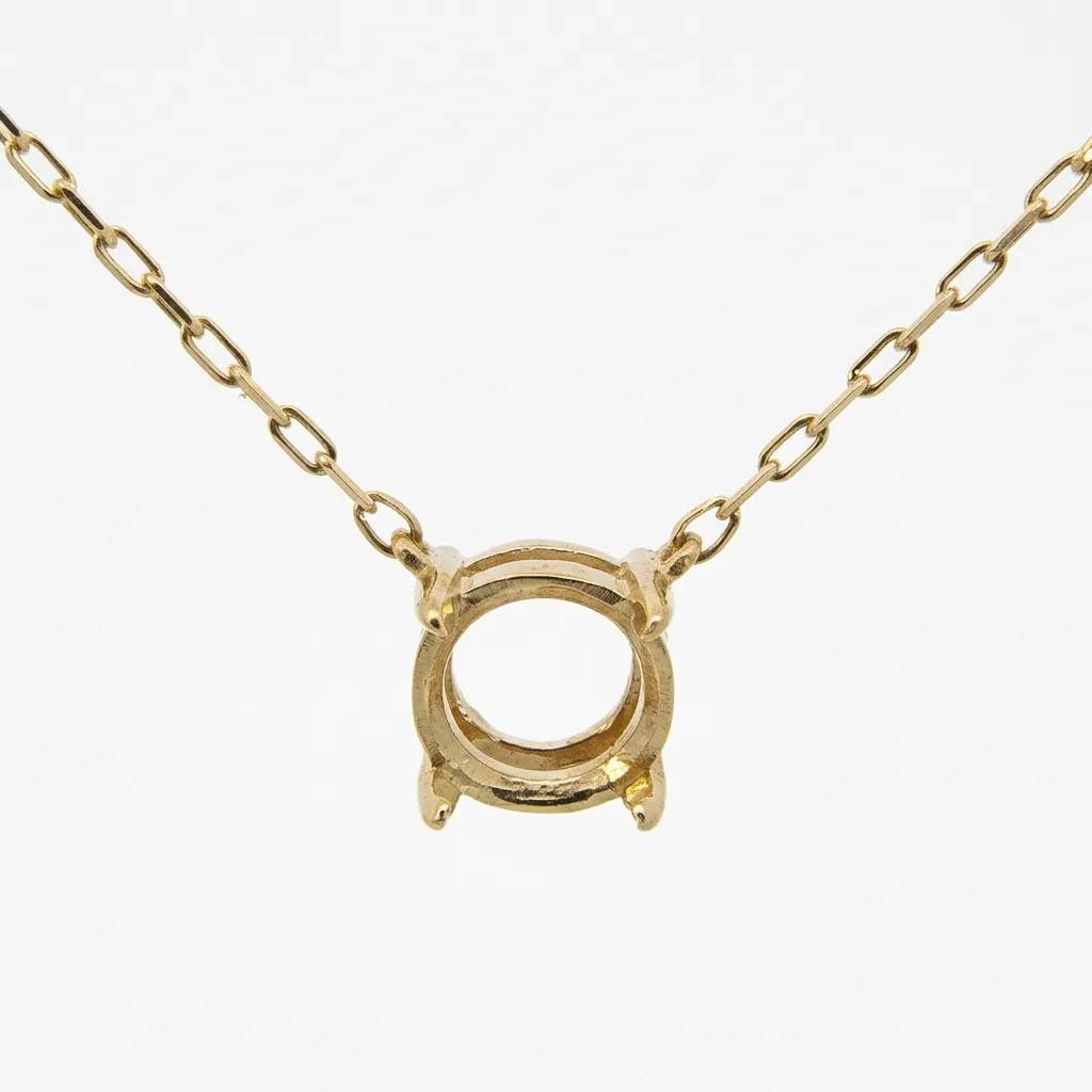 שרשרת תליון עגול לשיבוץ