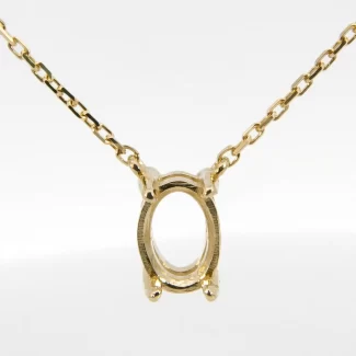 שרשרת תליון אובל לשיבוץ